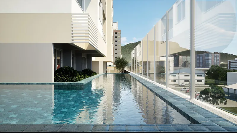 Piscina com raia do Enjoy, localizado na Pedra Branca em Palhoça