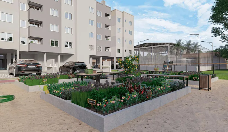 Apartamento de 2 dormitórios com sacada do Garden Club Residence II