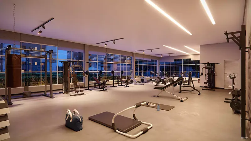 Academia completa e climatizada do Garden Club Residence