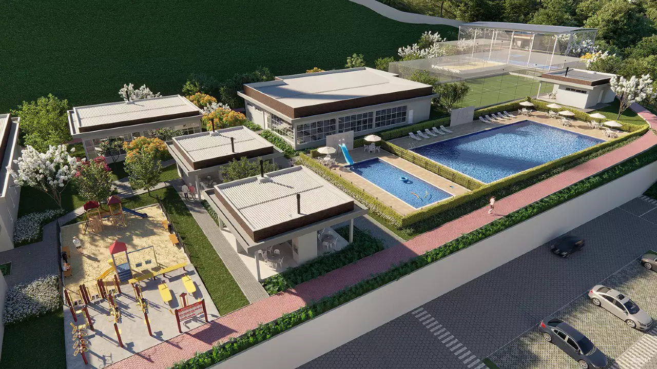 Piscina olímpica com raias do Garden Club Residence