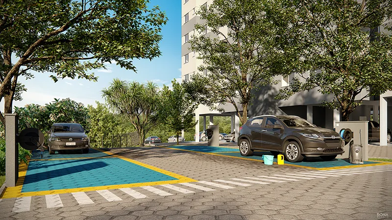 Vista aérea da localização do Garden Club Residence em Palhoça, SC