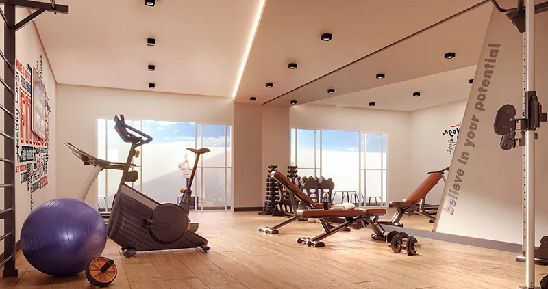 Academia completa com equipamentos modernos do View Residence em Palhoça/SC